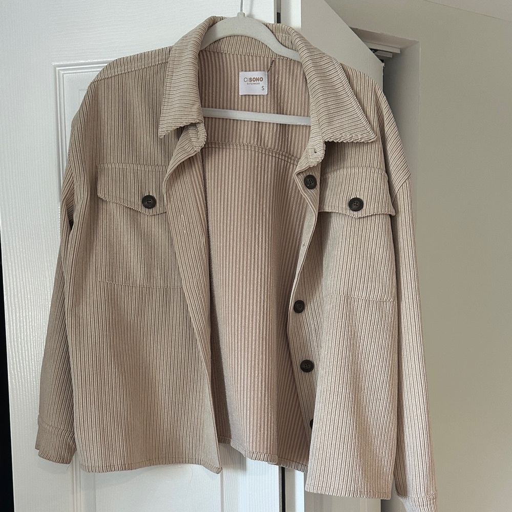 Ciso Beige Corduroy Utility Jacket
